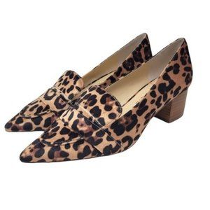 Sole Society | Karoleena Block Heeled Point Toe Loafer Cheeta Animal Print